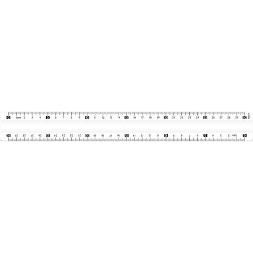 Vonalzó, műanyag, törhetetlen, 30 cm, MAPED "Study Unbreakable", átlátszó