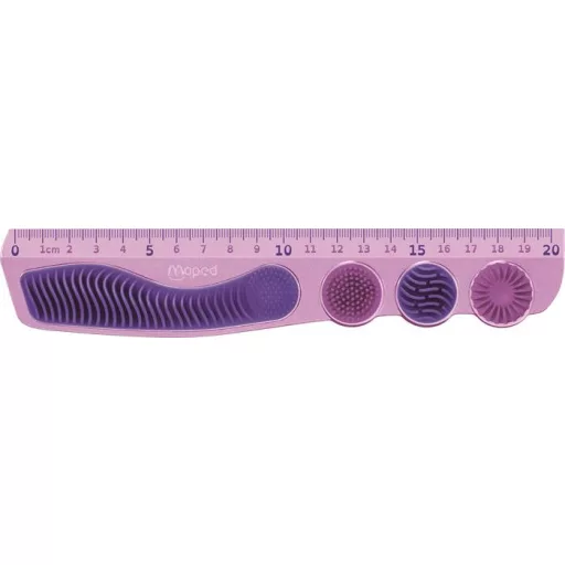 Vonalzó, műanyag, 20 cm, MAPED "Kidy Learn Concentration", lila
