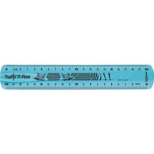 Vonalzó, műanyag, törhetetlen, 20 cm, MAPED "Twist'n Flex"