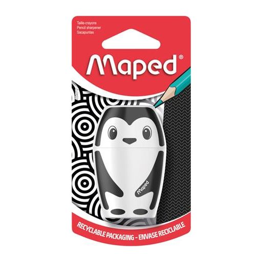 Hegyező, egylyukú, tartályos, MAPED "Shakky Fancy", panda és pingvin, vegyes formák