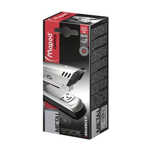 Tűzőgép, 24/6, 26/6, 25 lap, MAPED "Advanced Half-Strip", szürke