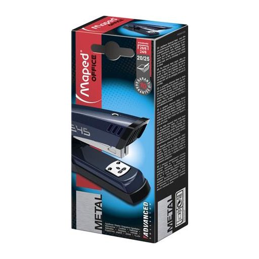 Tűzőgép, 24/6, 26/6, 25 lap, MAPED "Advanced Half-Strip", sötétkék