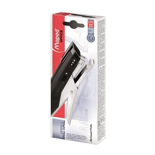 Tűzőgép, kézi, 24/6, 26/6, 25 lap, MAPED "Essentials", fekete