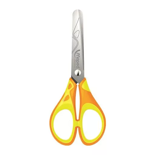 Olló, iskolai, 13 cm, MAPED "Soft Neon", vegyes színek