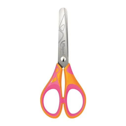 Olló, display, iskolai, 13 cm, MAPED "Soft Neon", vegyes színek