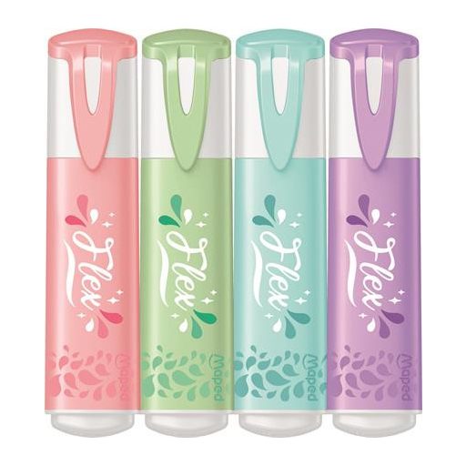 Szövegkiemelő készlet, 1-5 mm, MAPED "Fluo Peps Flex Pastel", pasztell szín, vegyes készletek