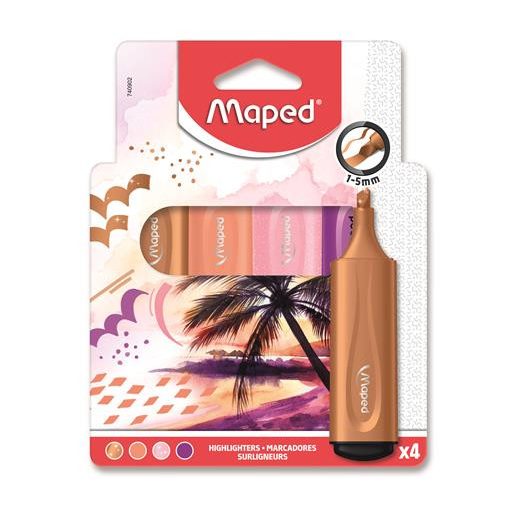 Szövegkiemelő készlet, 1-5 mm, MAPED "Fluo Peps Assorted", vegyes színek