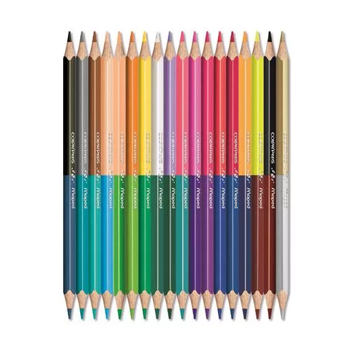 Színes ceruza készlet, háromszögletű, kétvégű, MAPED "Color'Peps Duo", 36 különböző szín