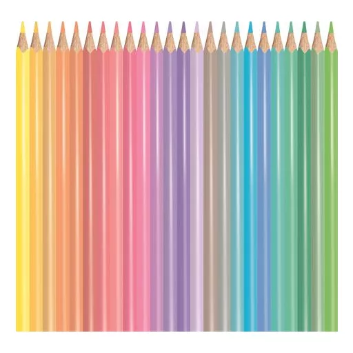 Színes ceruza készlet, háromszögletű, MAPED "Color'Peps Pastel", 24 különböző pasztell szín