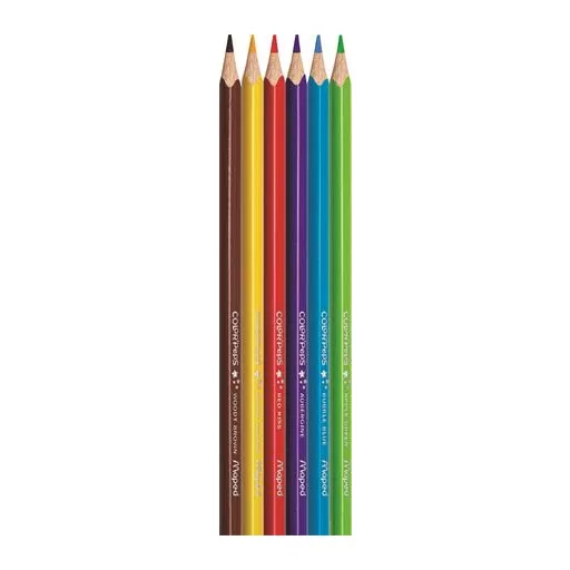 Színes ceruza készlet, háromszögletű, MAPED "Color'Peps Star", 6 különböző szín