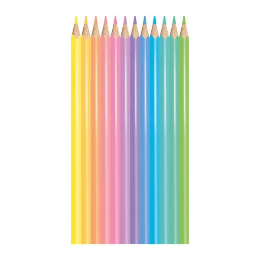Színes ceruza készlet, háromszögletű, MAPED "Color'Peps Pastel", 12 különböző pasztell szín