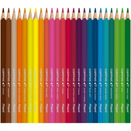 Színes ceruza készlet, háromszögletű, MAPED "Color'Peps Star", 72 különböző szín