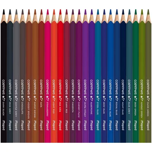 Színes ceruza készlet, háromszögletű, MAPED "Color'Peps Star", 72 különböző szín
