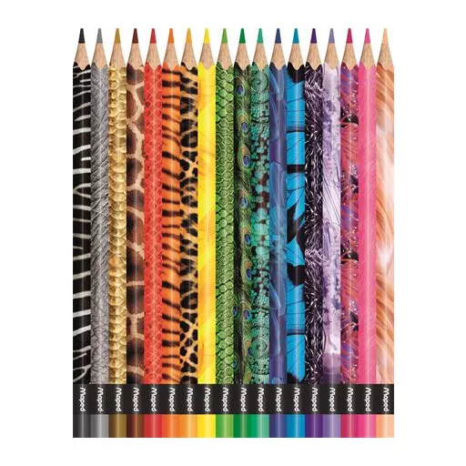Színes ceruza készlet, háromszögletű, MAPED "Color'Peps Animal", 18 különböző szín