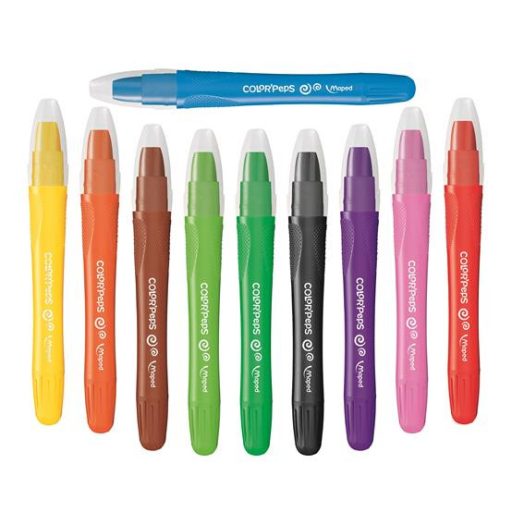 Zsírkréta, kitekerhető, MAPED "Color'Peps GEL", 10 különböző szín