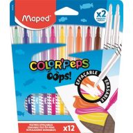   Filctoll készlet, 3,6 mm, törölhető, MAPED "Color'Peps Oops!", 10+2 különböző szín