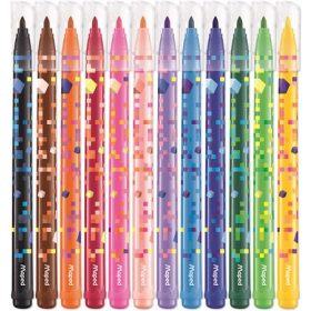   Filctoll készlet, 2,8 mm, kimosható, MAPED "Pixel Party", 12 különböző szín