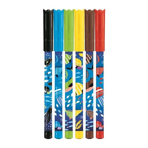 Filctoll készlet, 2 mm, kimosható, MAPED "Color'Peps Ocean Life", 6 különböző szín