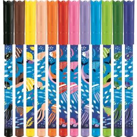   Filctoll készlet, 2 mm, kimosható, MAPED "Color'Peps Ocean Life", 12 különböző szín