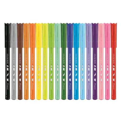 Filctoll készlet, 2 mm, kimosható, MAPED "Color'Peps Ocean", 18 különböző szín