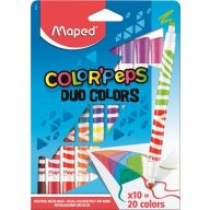   Filctoll készlet, kimosható, MAPED "Color'Peps Duo", 20 különböző szín