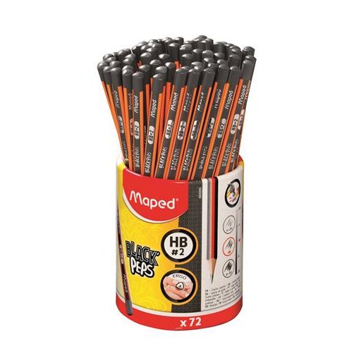 Grafitceruza, ceruzatartó, HB, háromszögletű, MAPED "Black'Peps"