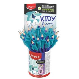   Grafitceruza radírral és ceruzafogóval, ceruzatartó, HB, háromszögletű, MAPED "Kidy Learn"