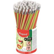   Írástanuló grafitceruza radírral, ceruzatartó, HB, háromszögletű, MAPED "Kidy Learn", 72 darab