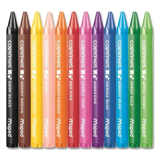 Zsírkréta, MAPED "Color'Peps Wax", 12 különböző szín