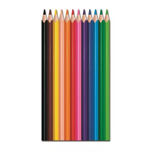 Színes ceruza készlet, háromszögletű, MAPED "Color'Peps Strong", 12 különböző szín