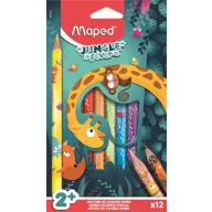   Színes ceruza készlet, vastag, MAPED "Jungle Fever", 12 különböző szín