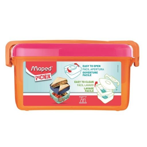 Uzsonnás doboz, MAPED PICNIK "Origins", narancs-pink