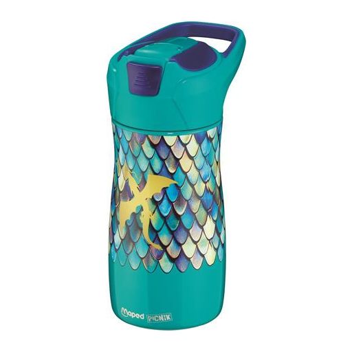 Kulacs, 430 ml, rozsdamentes acél, MAPED PICNIK "Concept Kids Dragon", sárkány