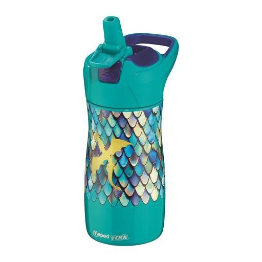 Kulacs, 430 ml, rozsdamentes acél, MAPED PICNIK "Concept Kids Dragon", sárkány