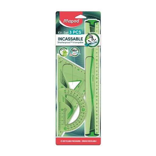 Vonalzókészlet, műanyag, hajlítható, 3 darabos, MAPED "Flex"
