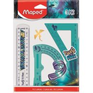   Vonalzókészlet, műanyag, törhetetlen, 3 darabos, MAPED „Dragon sárkány”