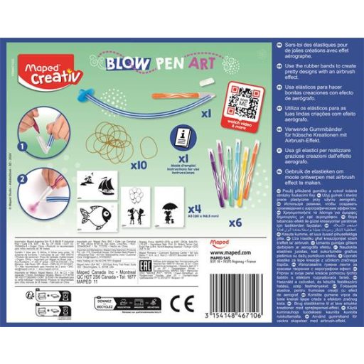 Fújós filctoll készlet, MAPED CREATIV, "Blow pen Art", pop