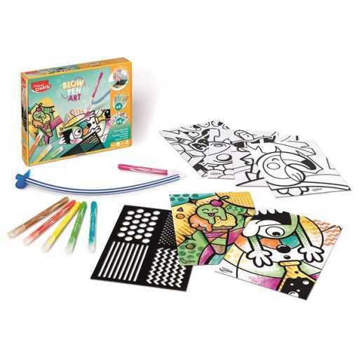Fújós filctoll készlet, MAPED CREATIV, "Blow pen Art", csíkozás