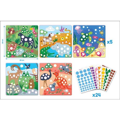 Matrica készlet, geometriai, MAPED CREATIV "Geometric Stickers", a világ állatai