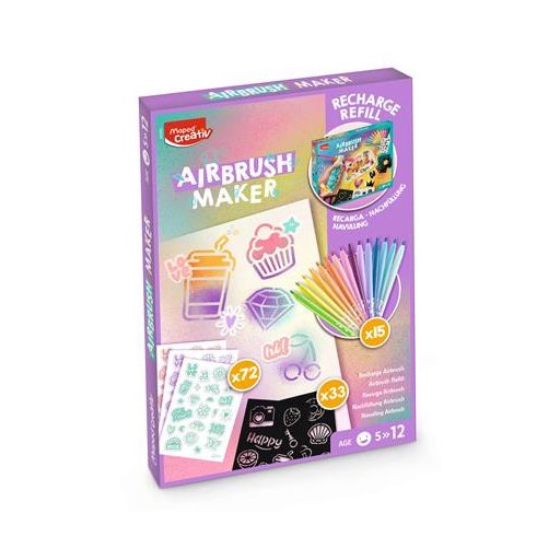 Kreatív festékszóró utántöltő, MAPED CREATIV "Airbrush Maker", pasztel színek