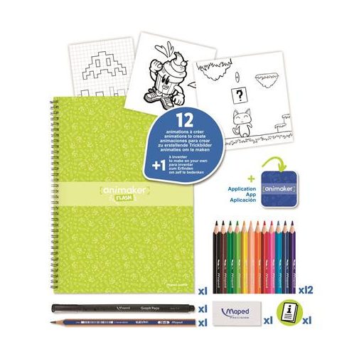 Animációkészítő készlet applikációval, MAPED CREATIV "Animaker Flash", Pop