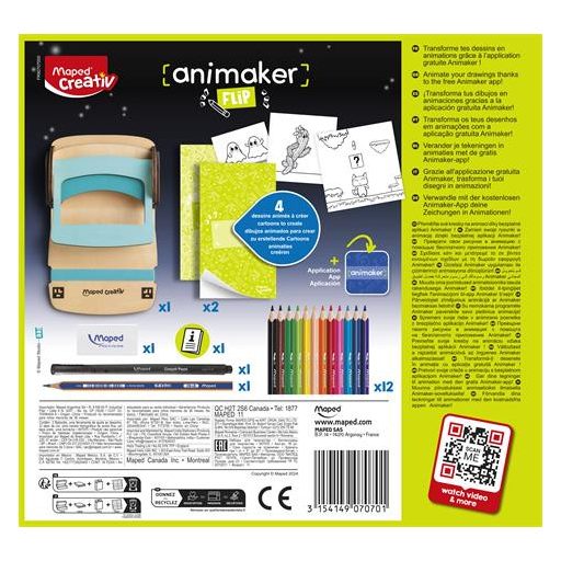 Animációkészítő készlet applikációval, mini, MAPED CREATIV "Animaker Flip", Pop