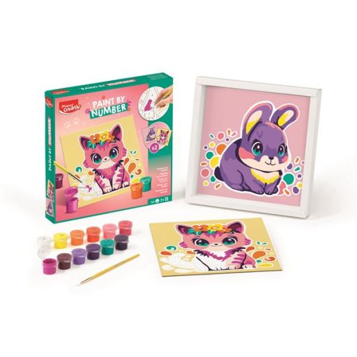 Számfestő készlet,, MAPED CREATIV "Paint by number", cica és nyuszi