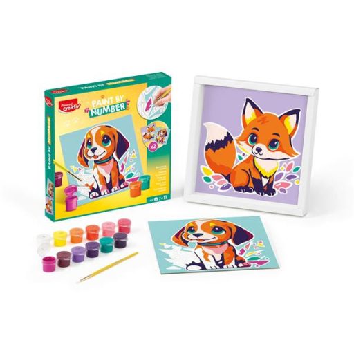 Számfestő készlet, MAPED CREATIV "Paint by number", kutya és róka