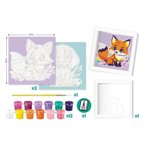 Számfestő készlet, MAPED CREATIV "Paint by number", kutya és róka