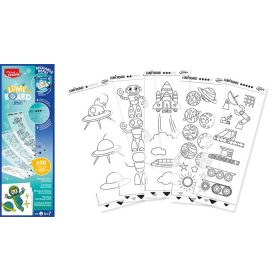   Kreatív rajzkészlet, kiegészítő sablon, MAPED CREATIV "Lumi Board", űrtematika