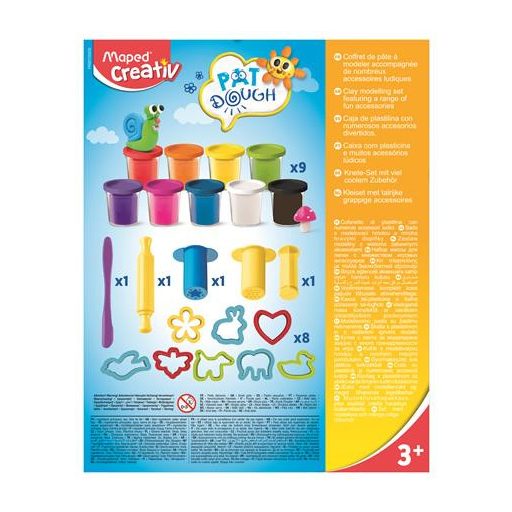 Gyurma és formázó készlet, 21 darabos, MAPED CREATIV, "Pat Dough"