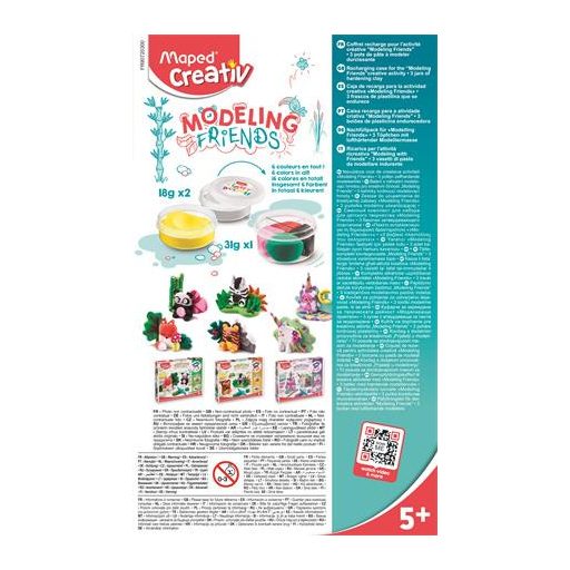 Utántöltő modellező gyurma készlet, levegőre száradó, MAPED CREATIV, "Modeling Friends"