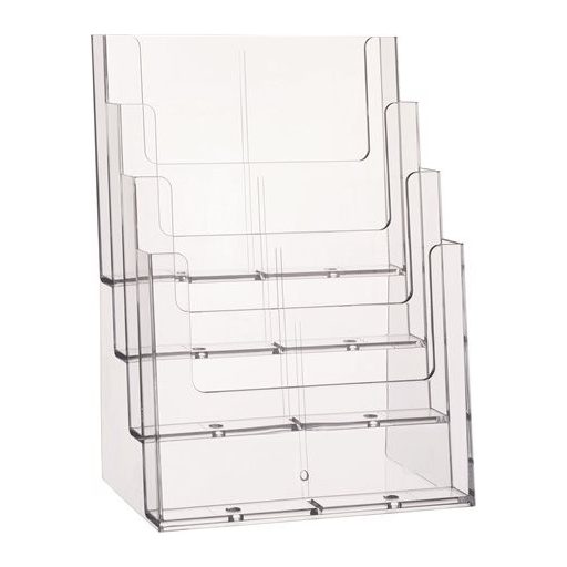 Prospektustartó, asztali, A4, 4 rekeszes, HELIT