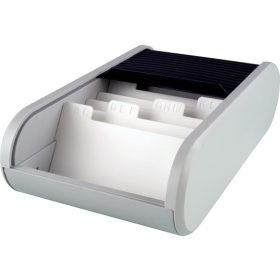   Névjegytartó, 300 db-os, rolós, fekvő, HELIT "Linear", szürke